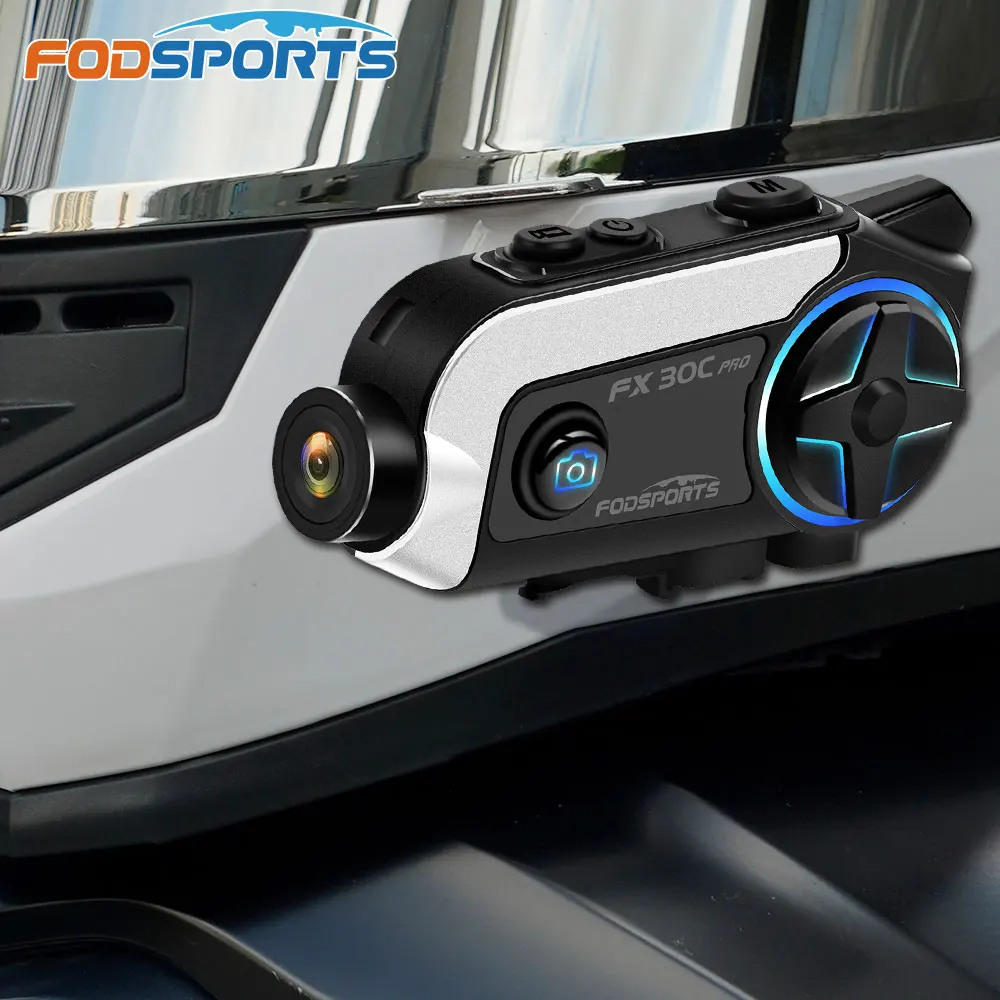 2 riders 1000M full duplex headset Bluetooth system Motorcycle Intercom helmet motorbike Interphone Headset with HD 1080p camera