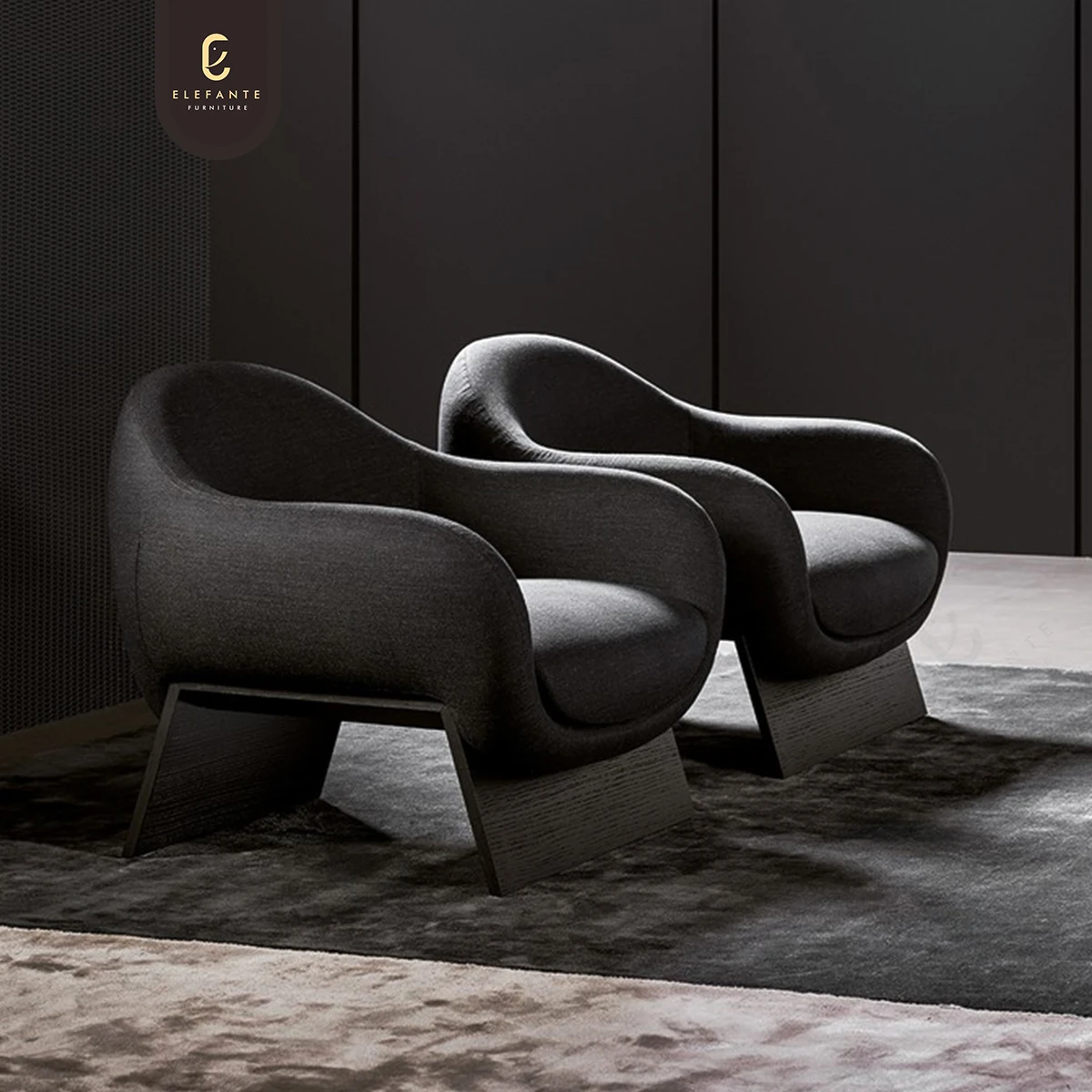 High Quality Nordic Modern Solid Wood Fabric Single Leisure Chair White Boucle Fabric Sofa Chair For Villa Living Room Furniture