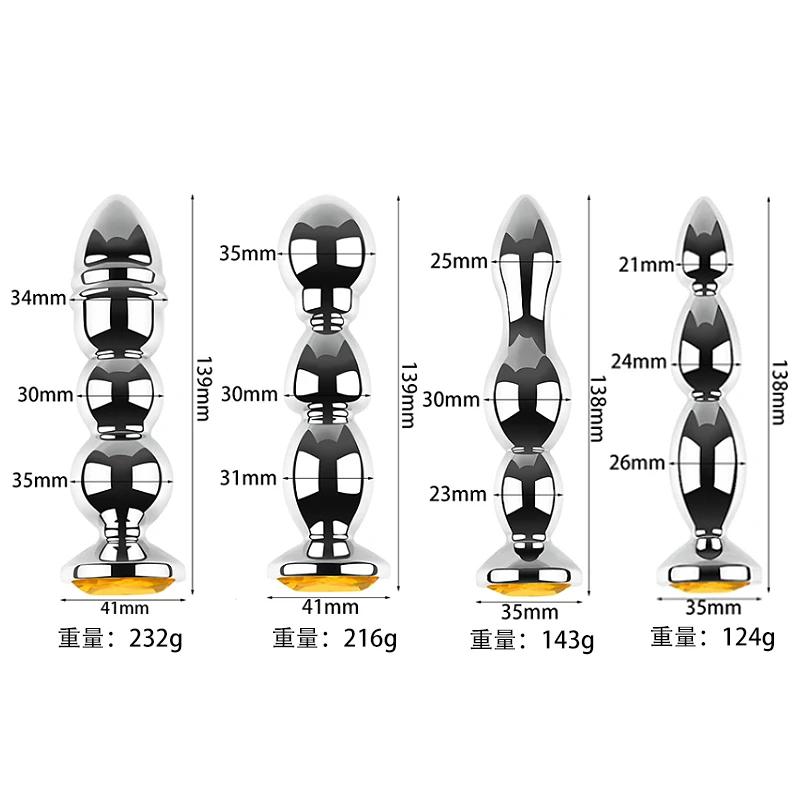 Dongkai  Hot seller on Amazon 4 Different designs crystal Diamond Selection anal plugs  metal butt plug for women men homosexual