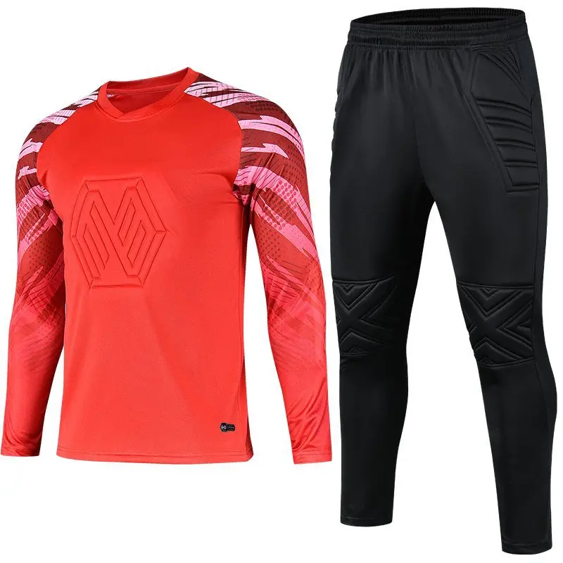 Customized logo Adult and child Jersey 100% Polyester Long Sleeve Goalkeeper Training Football suit Soccer Uniforms