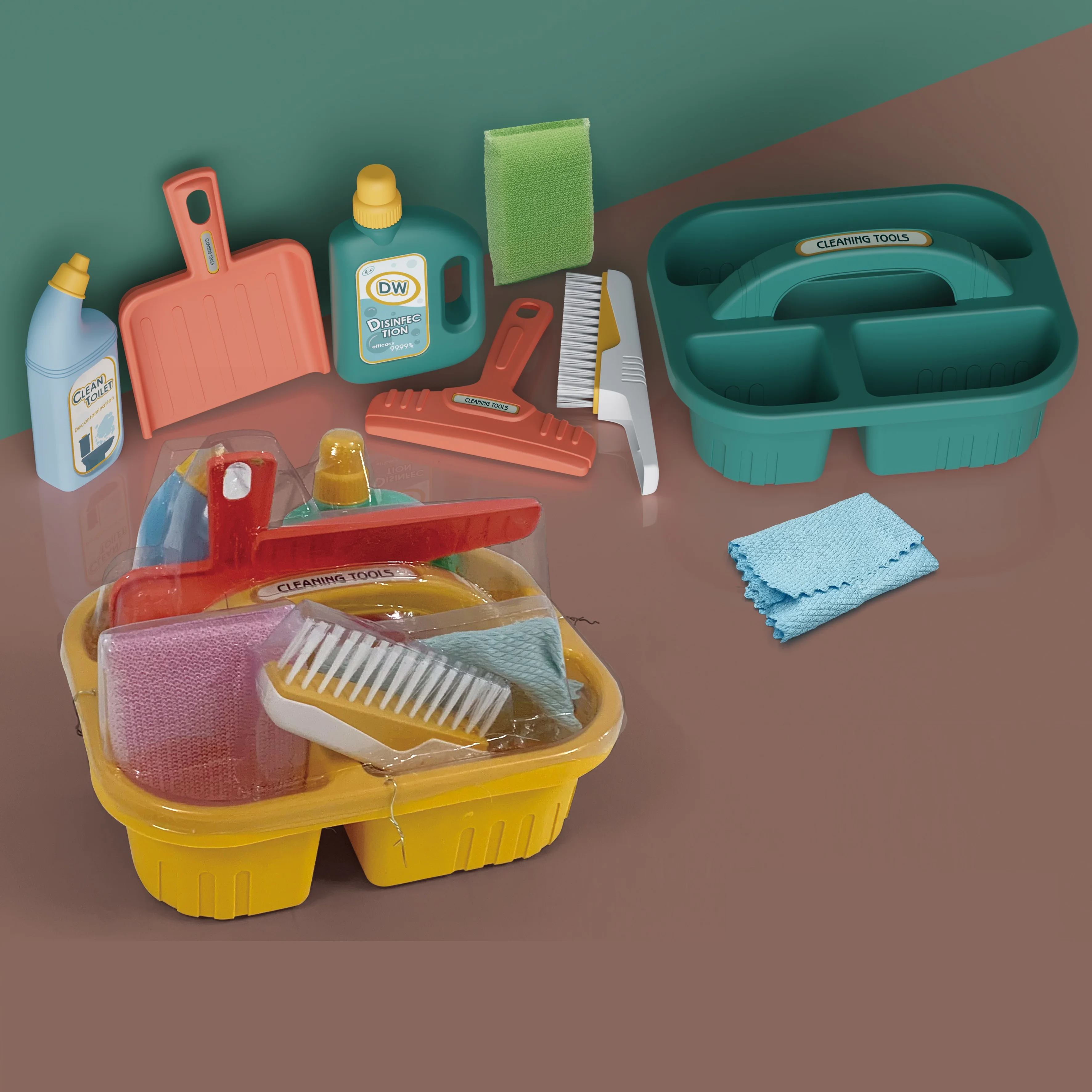 Mini Cleaning Tool Housekeeper Clean Set for Kids to Role Play Indoor Pretend Toys