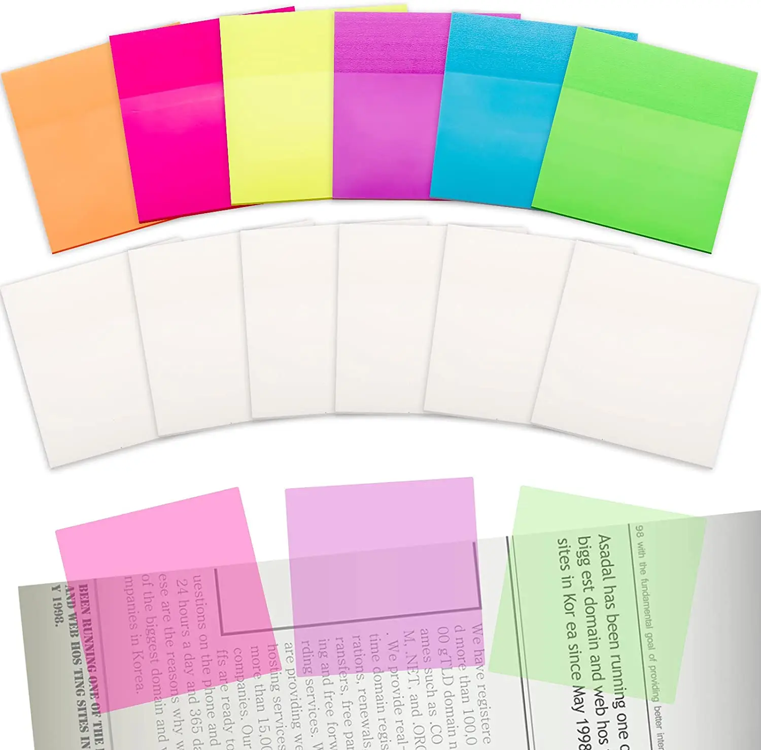 custom colour stationaries see through pastel memo pad kawaii translucent set cute clear transparent sticky notes