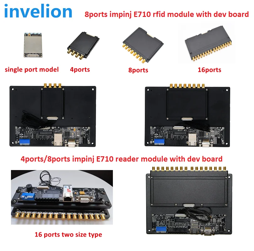 30M Long Range 1 4 8 16 Ports UHF Impinj E710 Chip RFID Reader Module with High Gain Antenna for Asset Tracking Management