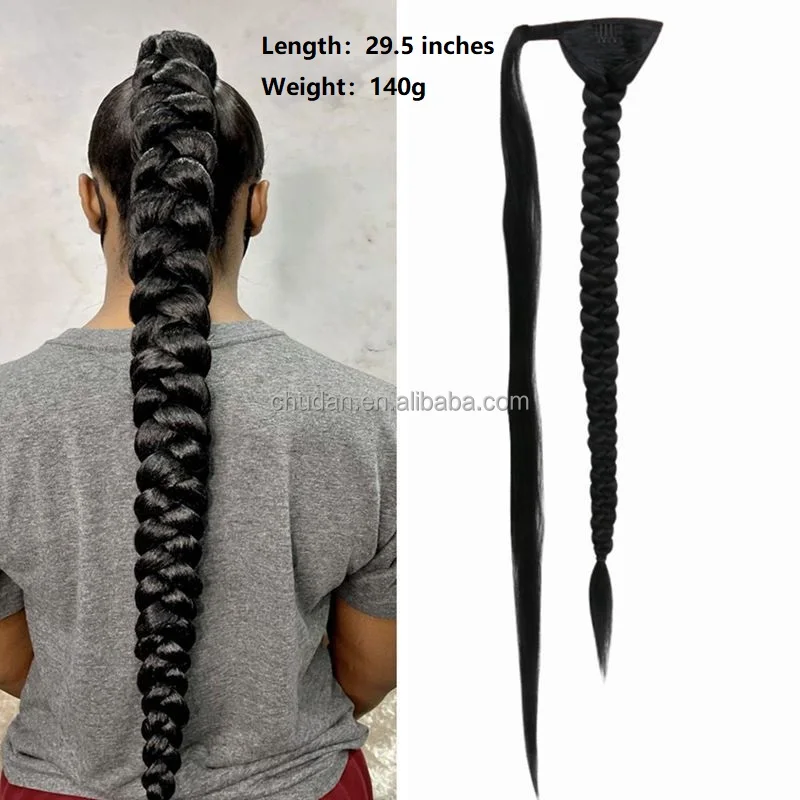 Cheap Clipin Ponytail Hair Extensions Wrap Around fishhair Synthetic Hair ponytail