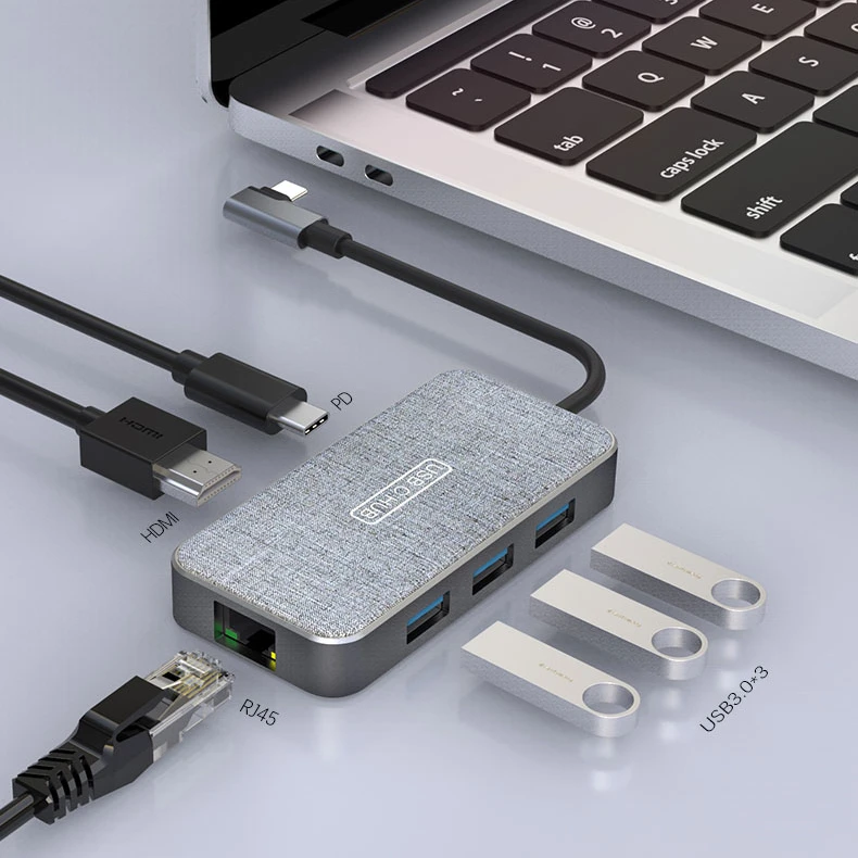 Ssd Adaptor Usb 3.0 2.0 6-In-1 Usb-C Adapter To Hyperdrive Gen2 Type-C 6 In1 Usb Type C Hub Adapter With 4K Hdmi