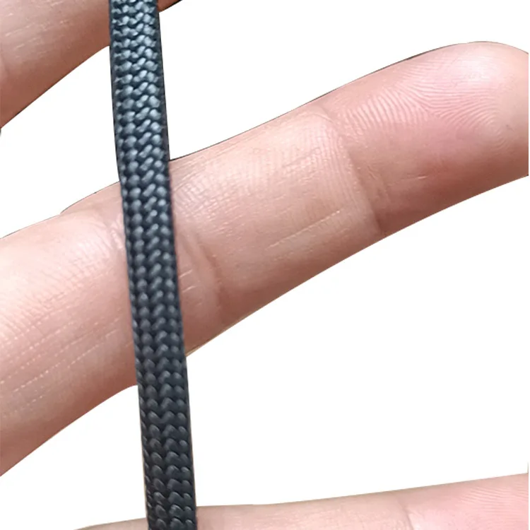 2.5mm uhmwpe rope 12 Strands Black Color  Synthetic Fiber Rope With High Breaking Load Paraglider Winch Towing Rope