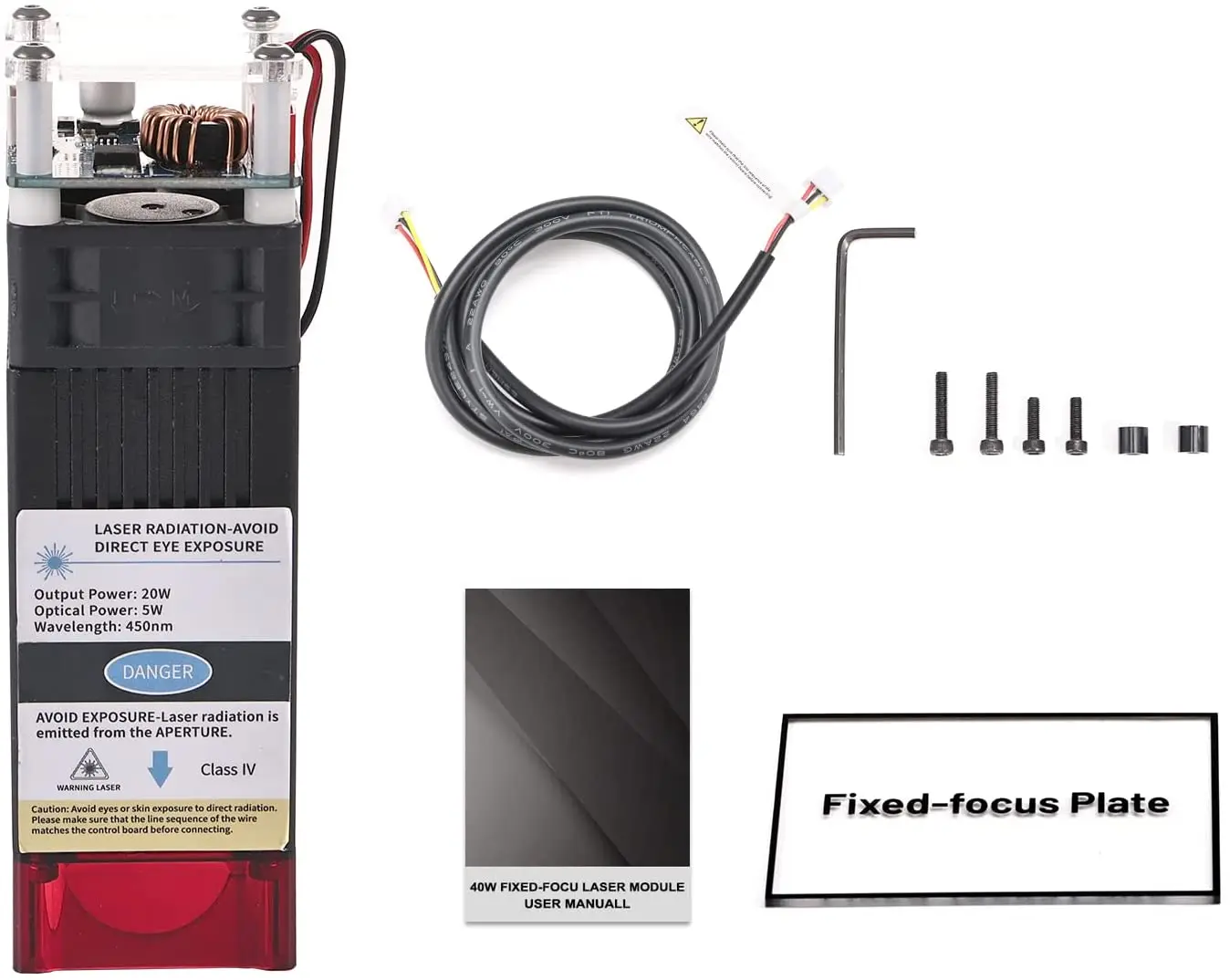 Hot sale Laser Head 450nm 20000mw 20W CNC Cutting Marking Blue Laser Cutting Module