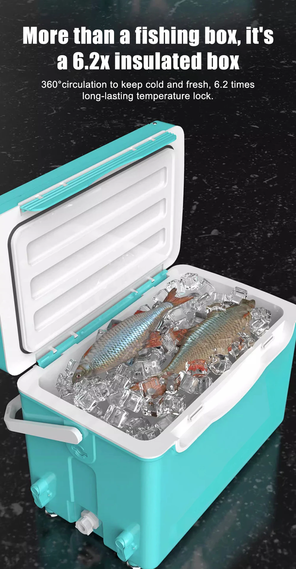 Alocs 30L Wheel Outdoor Ice Cooler Box Custom Hieleras Portatil Retro Tackle Boxes Portable Camping Fishing Seat Box for Picnic