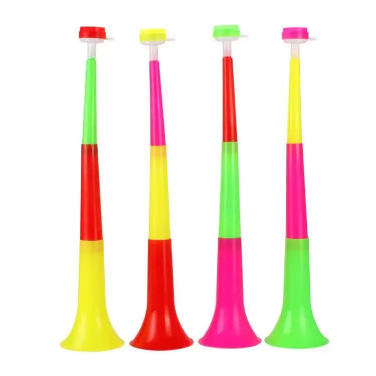 2022  Cheap plastic cheering horn toy plastic football fans cheer trumpet can be customized logo loud blow horn