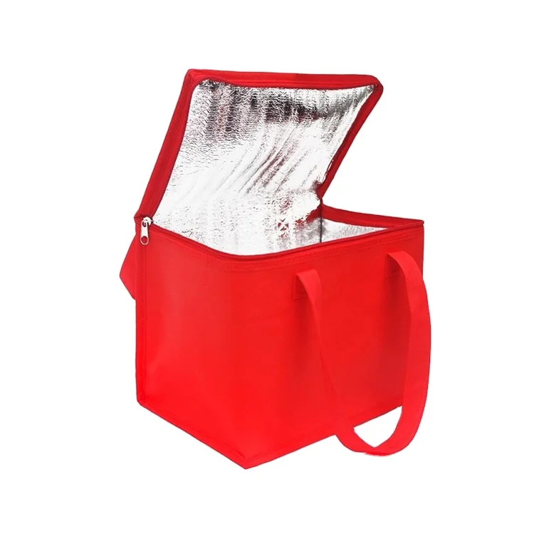 Eco friendly tote bag goodie bag Portable foldable large food cake insulated aluminum foil thermal cooler bag keep warm or cool