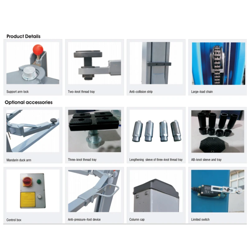 UE-8240P Luxury car specially equipped with hydraulic electric 2 post car lifts two post car lift for sale price