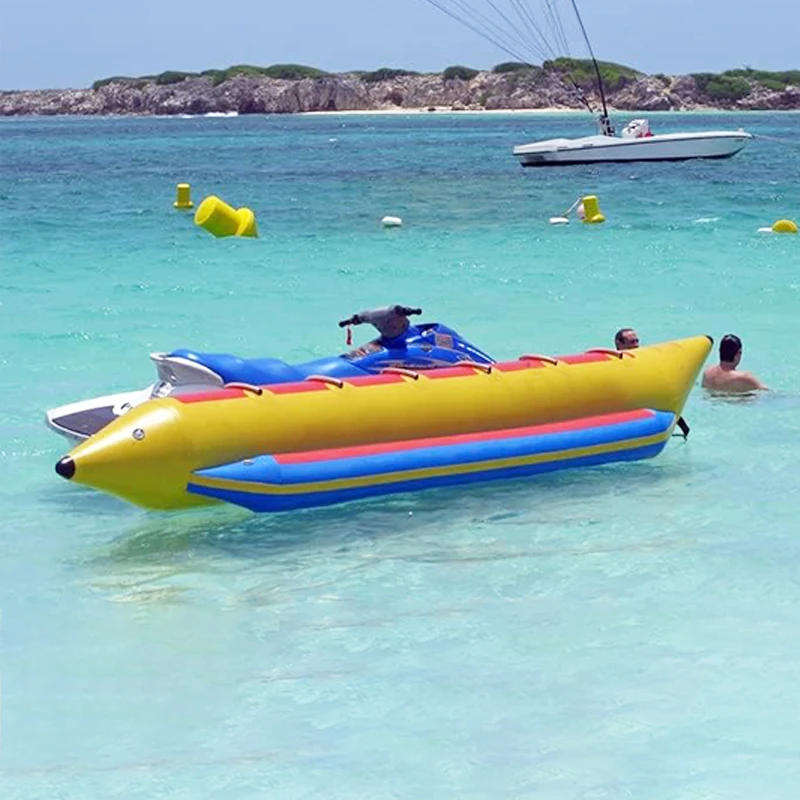 Banana Boat Inflatable Water Sport Games Toy Outdoor Commercial Tube Towable Sea Floating Banana Boats For 6 Person