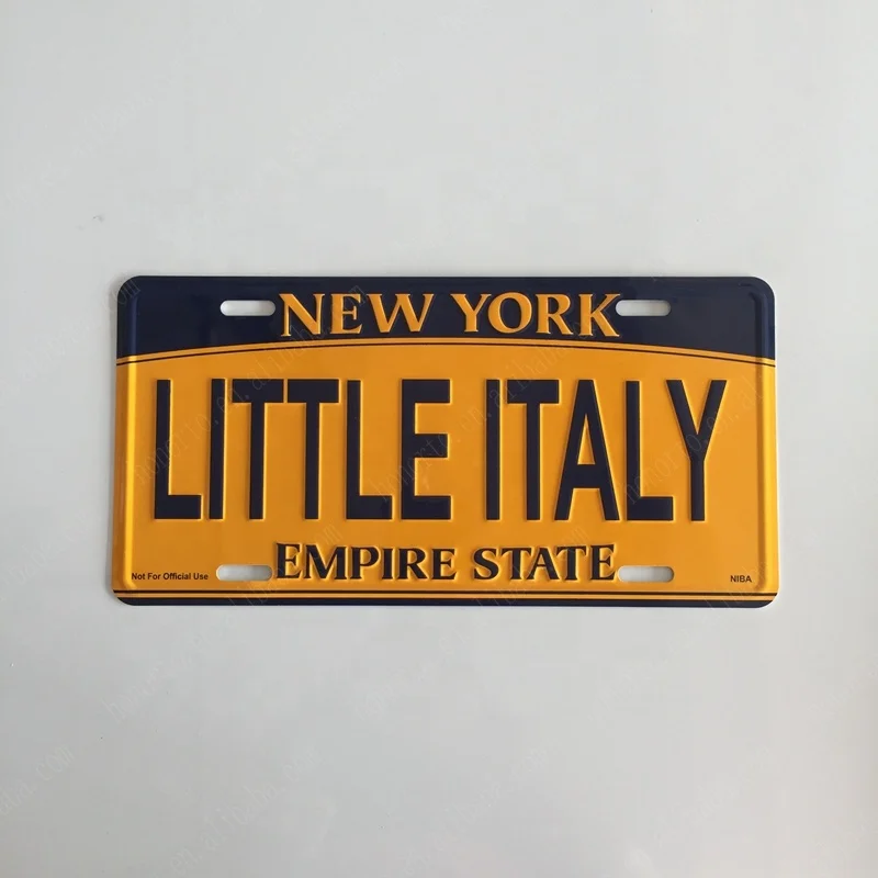 USA NewYork City souvenir wholesale custom souvenir wall decoration embossed decorative metal aluminum license plate