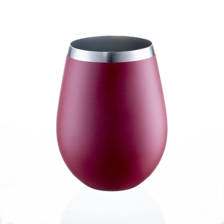 Hot Selling Single Wall Egg Shape Stainless Steel Wine Cup 18 oz Unbreakable Water Cups Coffee tumbler with straw whosale