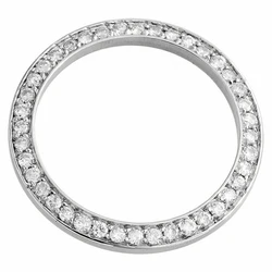 Custom Gold  Silver Diamond Bezel  Fit 40 mm Watches ONLY Round Cut Solid Yellow Gold Diamond Bezel For  RLX President Watch