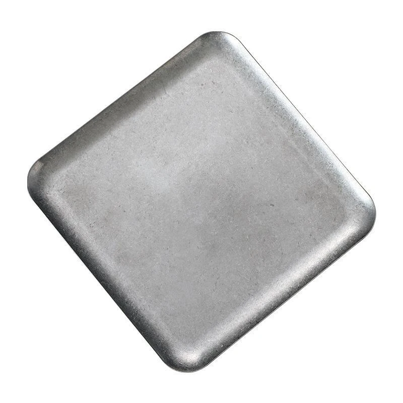 High quality retro customization logo brand silver square plates dishes restaurant tableware food serving fruits snack