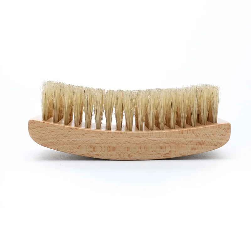 High quality 360 curve wave 100% beard baor bristle hair brush custom logo beard brush