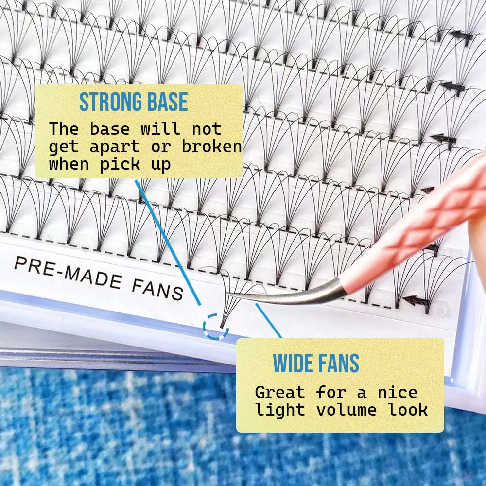 XXL Trays Short Stem Premade Fans 5D Volume Lashes Hylong raw materials eyelash extensions