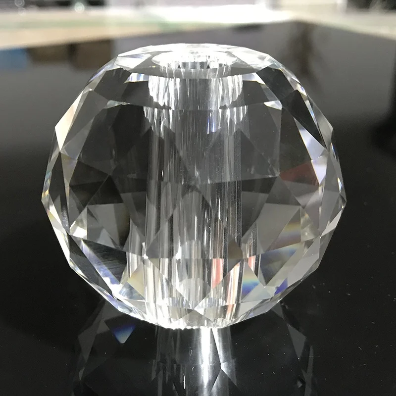 Machine Cut  Crystal Faceted Ball with through  hole