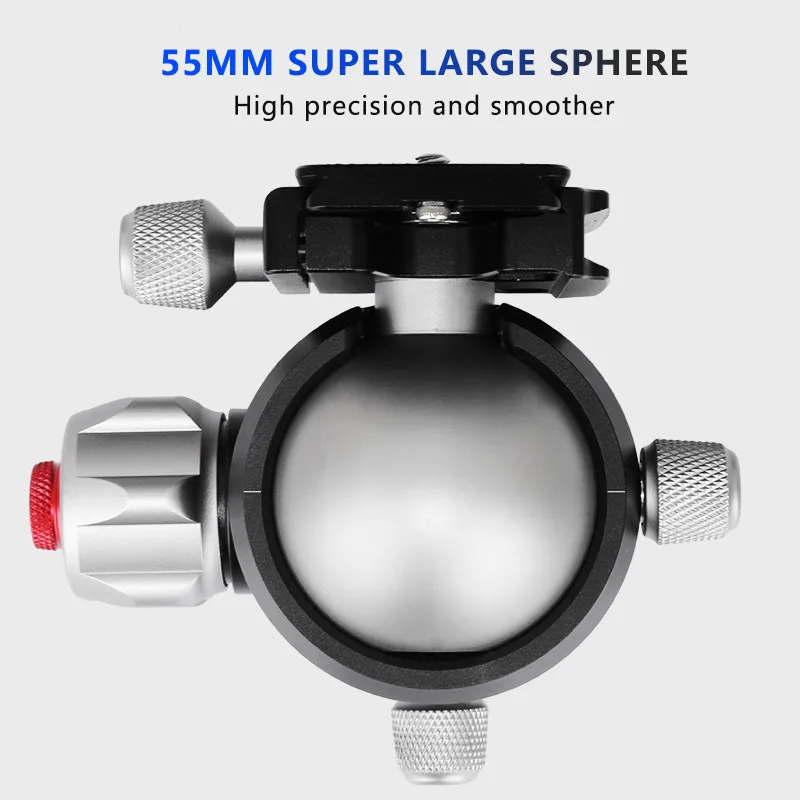55mm big fluid adapter  tripod ball head mount 360 degree swivel video ball head