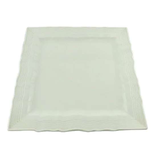 Мыть в посудомоечной машине, рельефный дизайн 10 дюймов французская белое керамическое блюдо для макаронных изделий