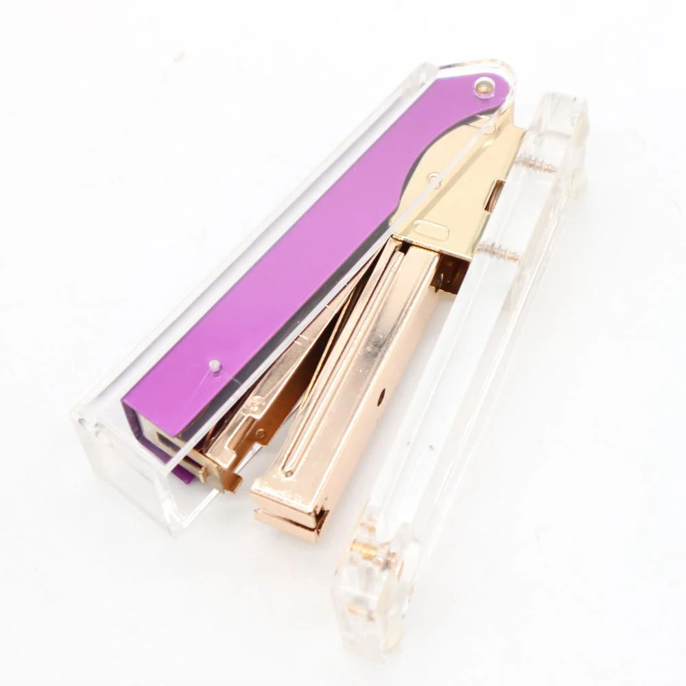 JSM Transparent Acrylic Purple Metal 26/6 26/4 Office Students Gift Wholesale Chinese Manual Modern Stationery products