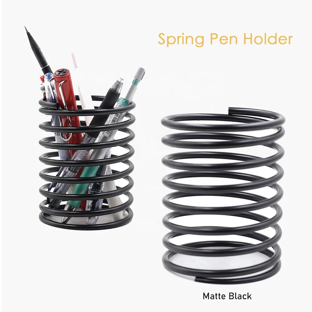 Matte Black Stainless Steel Carbon Steel Spring Pen Holder Spring Coil