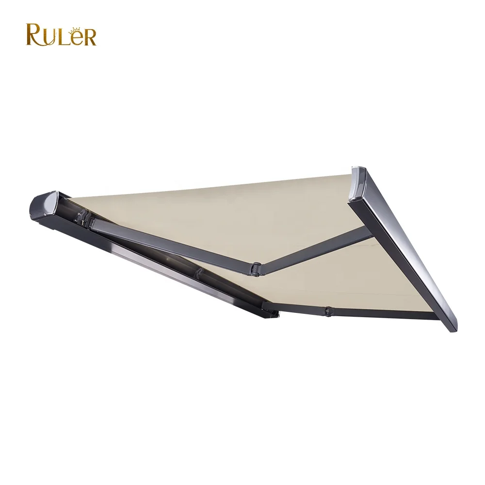 Motorized Full Cassette Retractable awning with LED light 30 years awning manufacturer outdoor Sunshade retractable awning