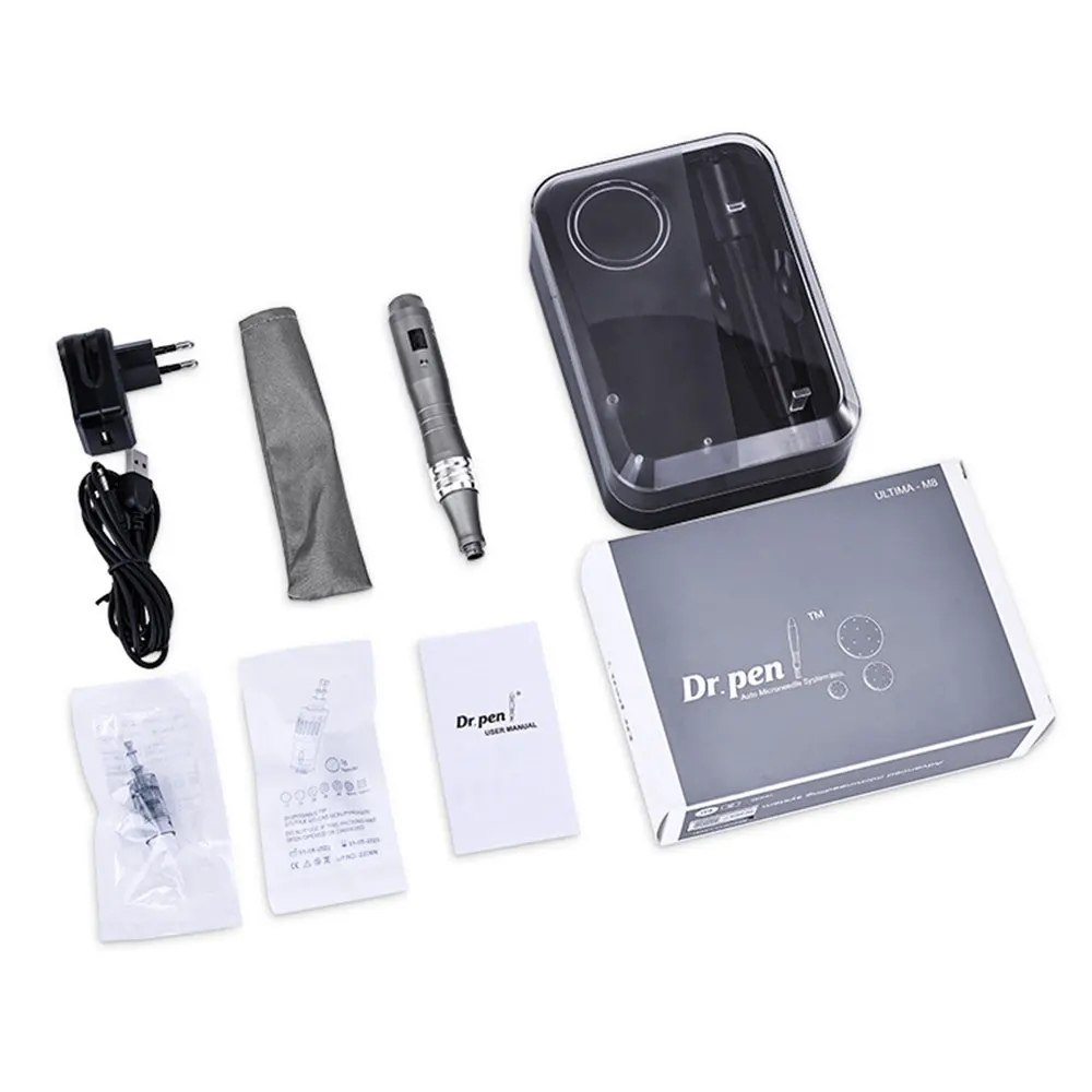 Digital 6 level wireless battery 16 pins dermapen needles dr derma pen m8 cartridges miconeedling pen