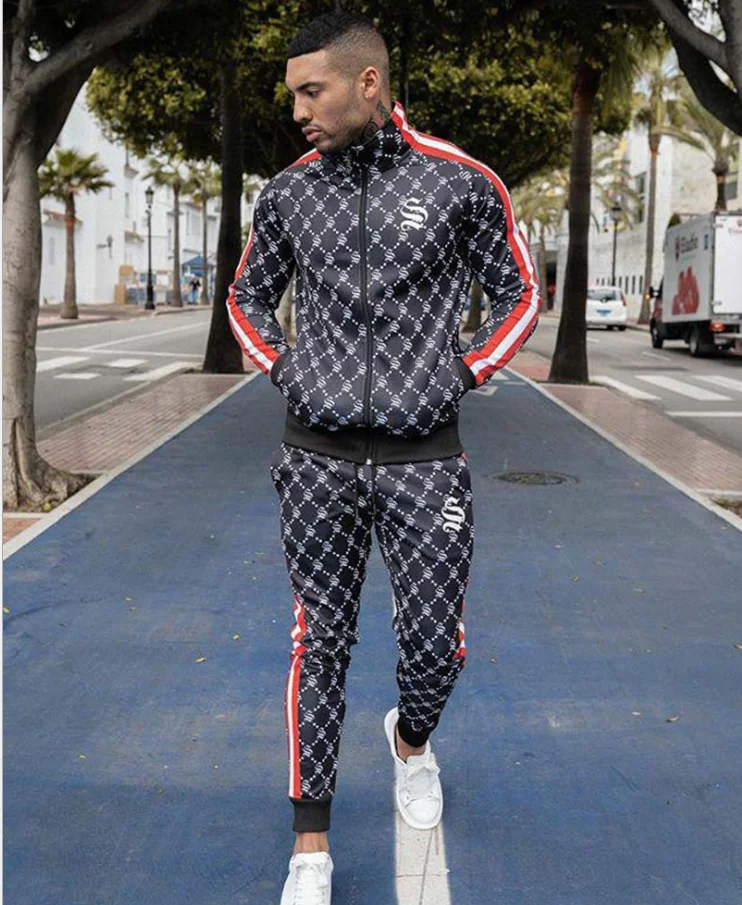 2020 New Design Breathable Plus Size 100% Cotton Men Tracksuit Sets Comfortable