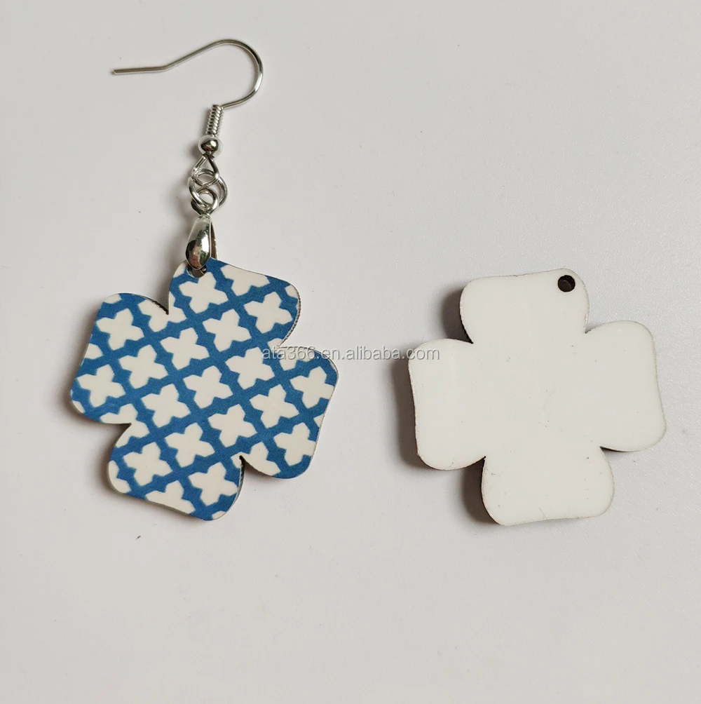 Custom Blank Wooden MDF Earrings for sublimation/MDF earrings Promotion Carving engraving UV printing logo