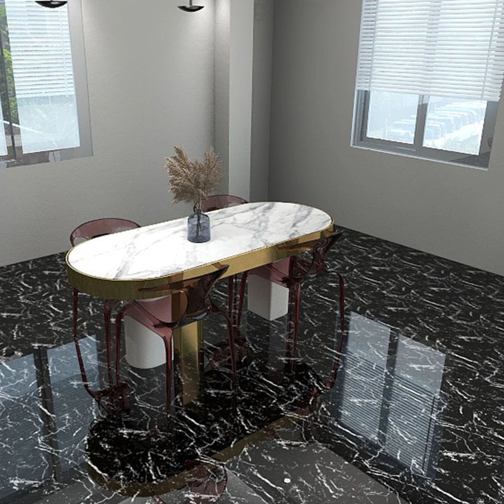 Foshan Shiny Porcelain Tiles 60x60 Ceramic Floor Black Gold Porcelain Tile
