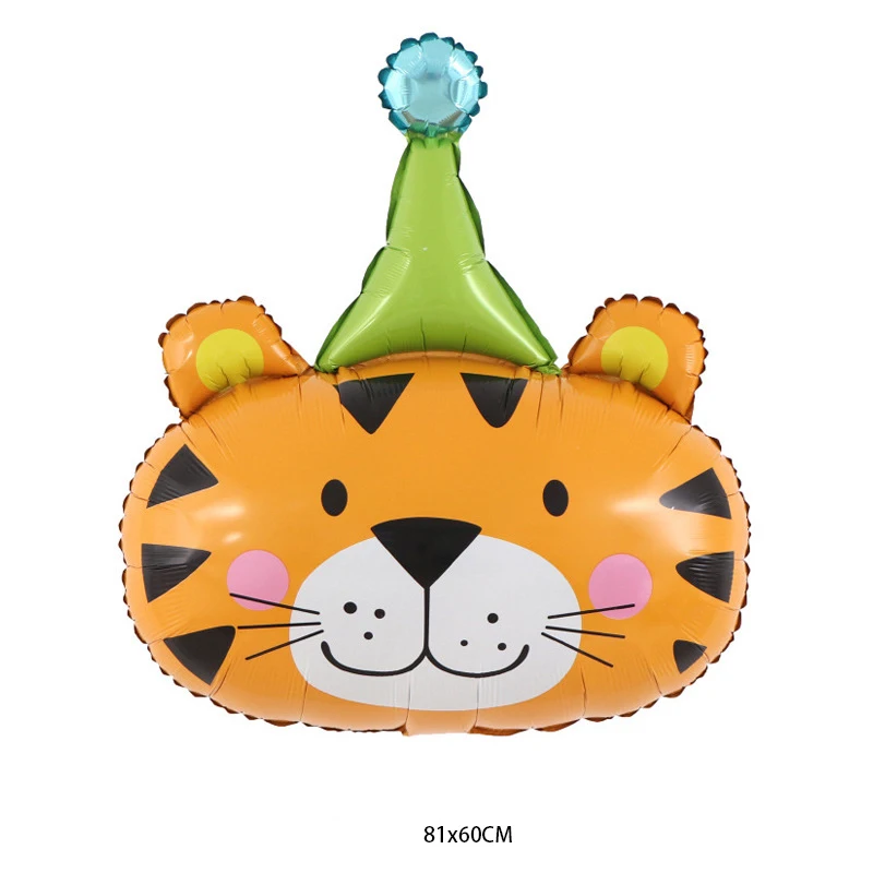 Cartoon animal head series balloon cute version animal head giraffe monkey tiger lion panda elephant cow bear shape balloon