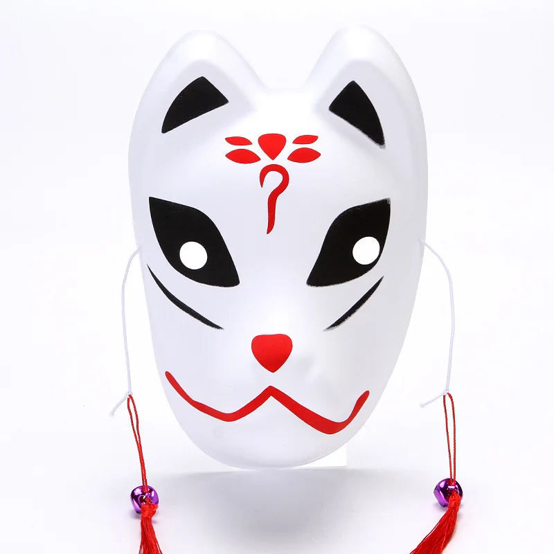 Halloween Japanese Japanese style painted tassel full face anime fox bell mask prom pvc masks
