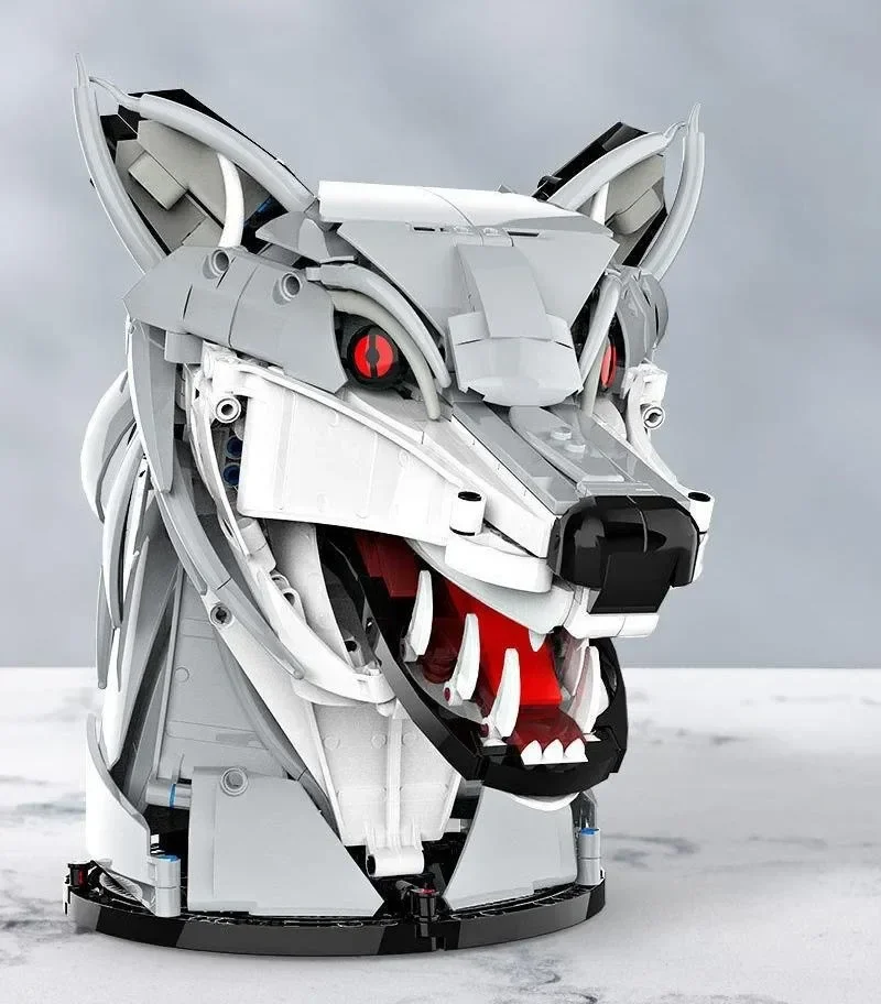 Forest animal head ornaments building block set, home decoration and desk display, send boys and girls birthday gifts.