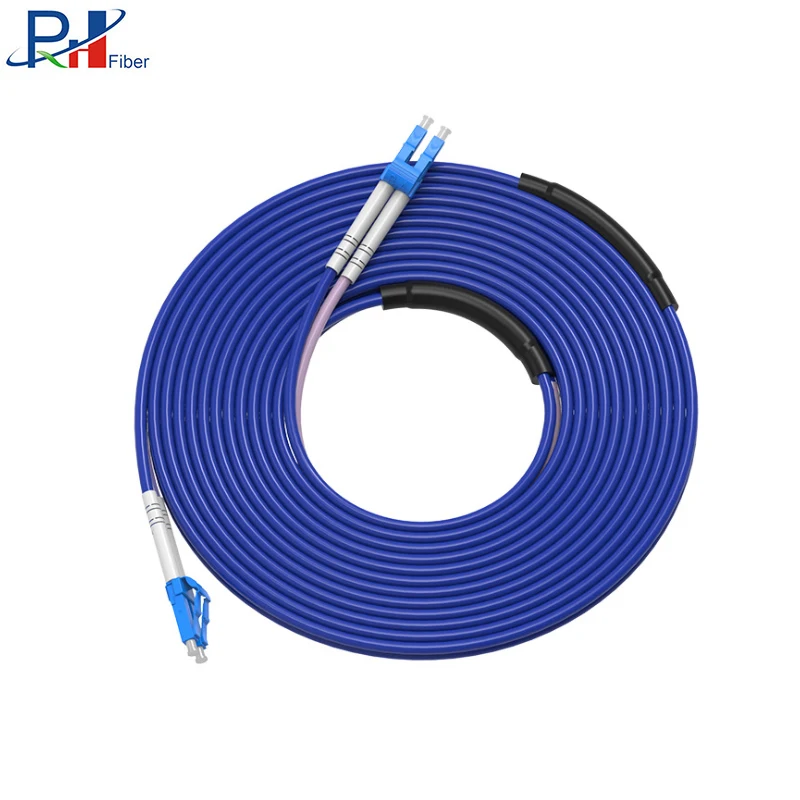 Заводская розетка наружная стальная лента бронированная 2,0 мм G657A Corning LC SM Дуплекс водонепроницаемый волоконно-оптический патч-корд