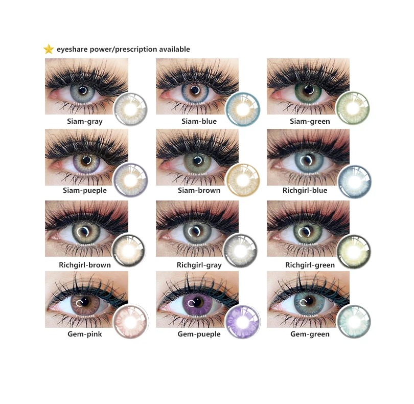EYESHARE 1 Pair Colored Contact Lens Yearly Use Cosmetic Contact Lenses Eye Color Beauty Colors Lens for Eye Lentes De Contacto