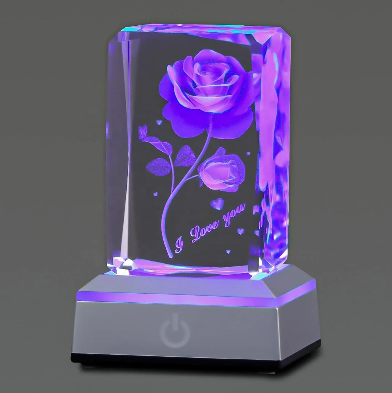 Новый 3D лазерный кристалл роза цветок Роза кубик красочная светодиодная основа день Святого Валентина подарки