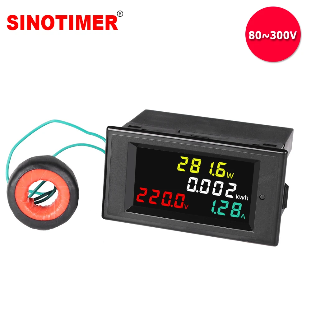 AC Power LCD Digital Voltage Current Power Voltmeter Ammeter KWH Panel Meter Electric Energy Consumption Monitors 100A 220V 380V