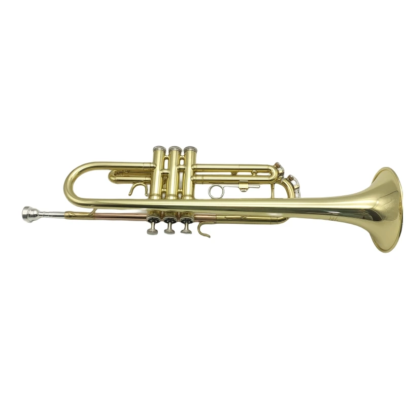 Wholesale Price Custom Bb Tone B Flat Gold Lacquer Professional Trumpet Oem Brasswind Musical Instrument For Sale