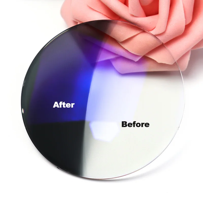 High Quality 1.56 Photochromic Lenses Anti Reflex Anti Reflection Single Vision Ophthalmic Lenses Resin Blue Block Lens