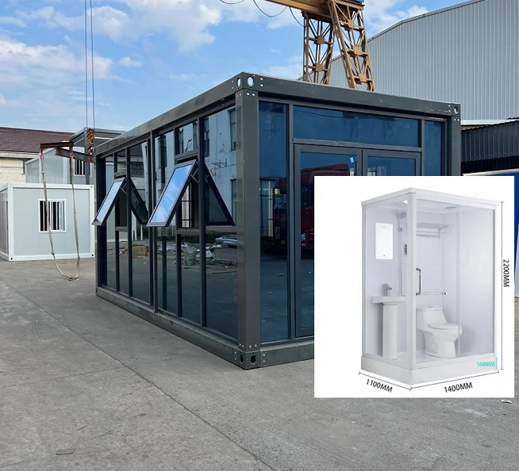 Manufactured 20ft container office detachable modern with bathroom warehouse
