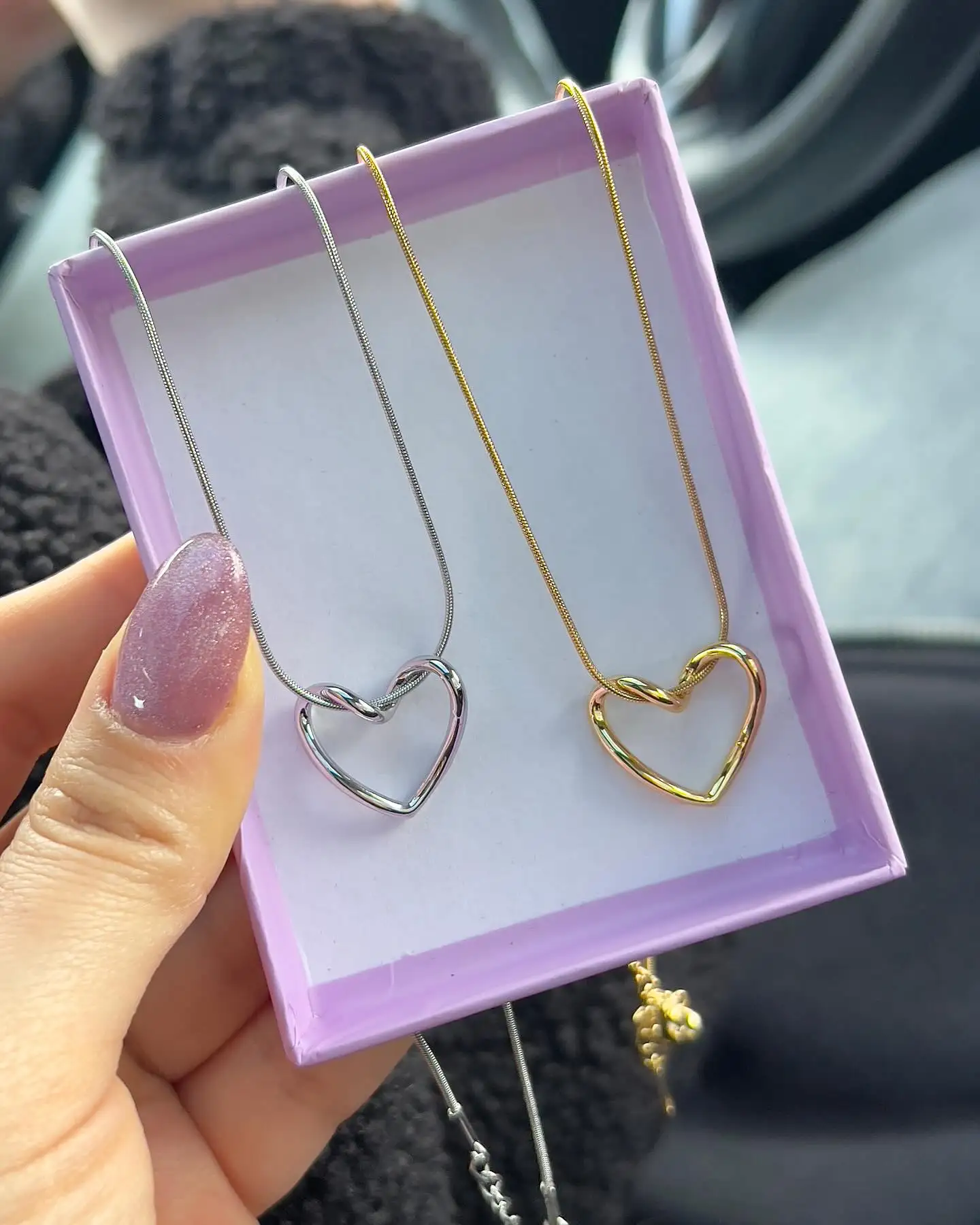 Stainless Steel Waterproof Durable Fashionable Jewelry Accessories Hollow Love Pendant Simple Elegant Lover Heart Necklace