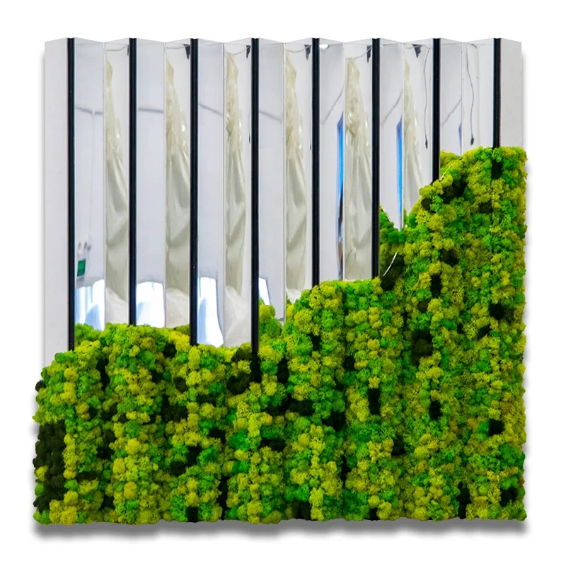 Custom 3D wall painting with plant design wall hanging simple 3d handmade abstract decorative painting for hotel lobby