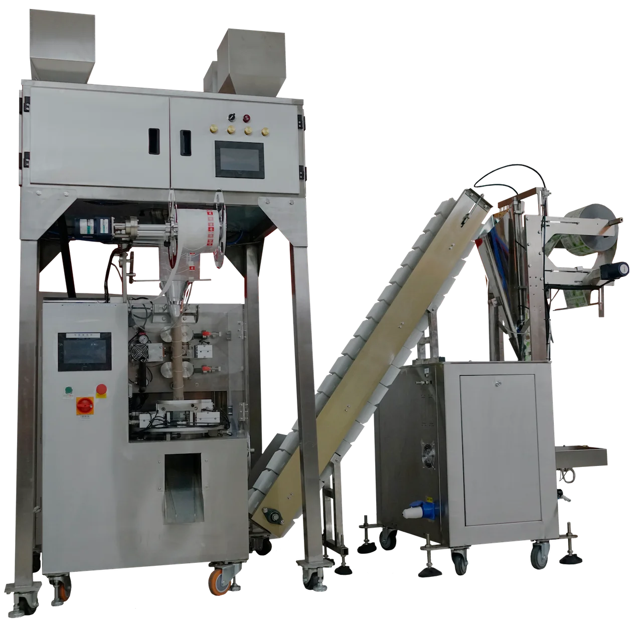 Automatic Nylon Tea Bag Pyramid Packing Machine with Outer Envelope