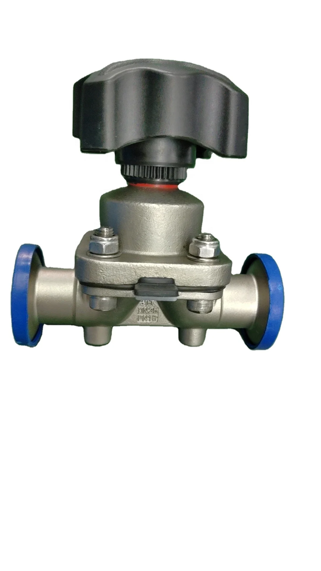 China Wholesale St.St.316L Stainless Steel Sanitary Manual Pneumatic Type PTFE EPDM Tri Clamp Diaphragm Valve