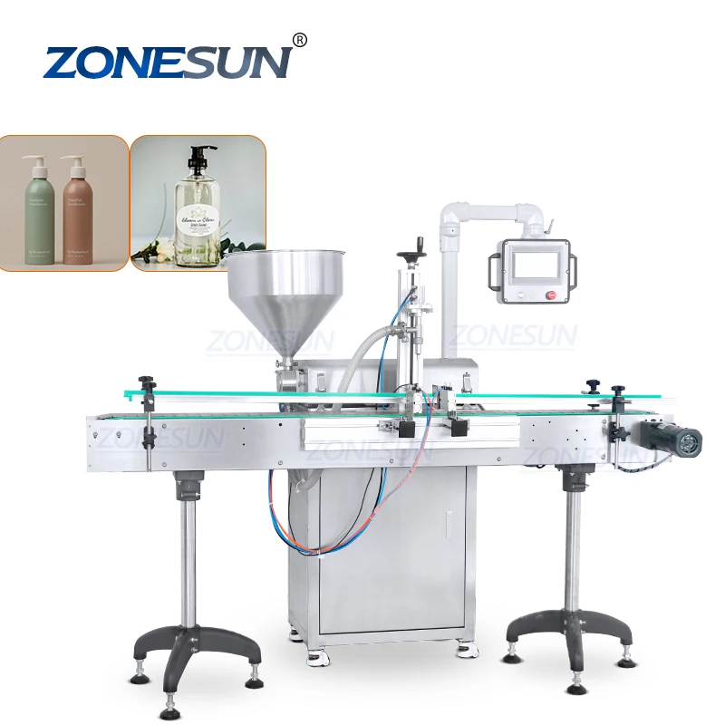 ZONESUN Single Head Automatic Chili Sauce Ketchup Honey Beauty Cream Bottles Quantitative Rotor Pump Paste Filling Machine