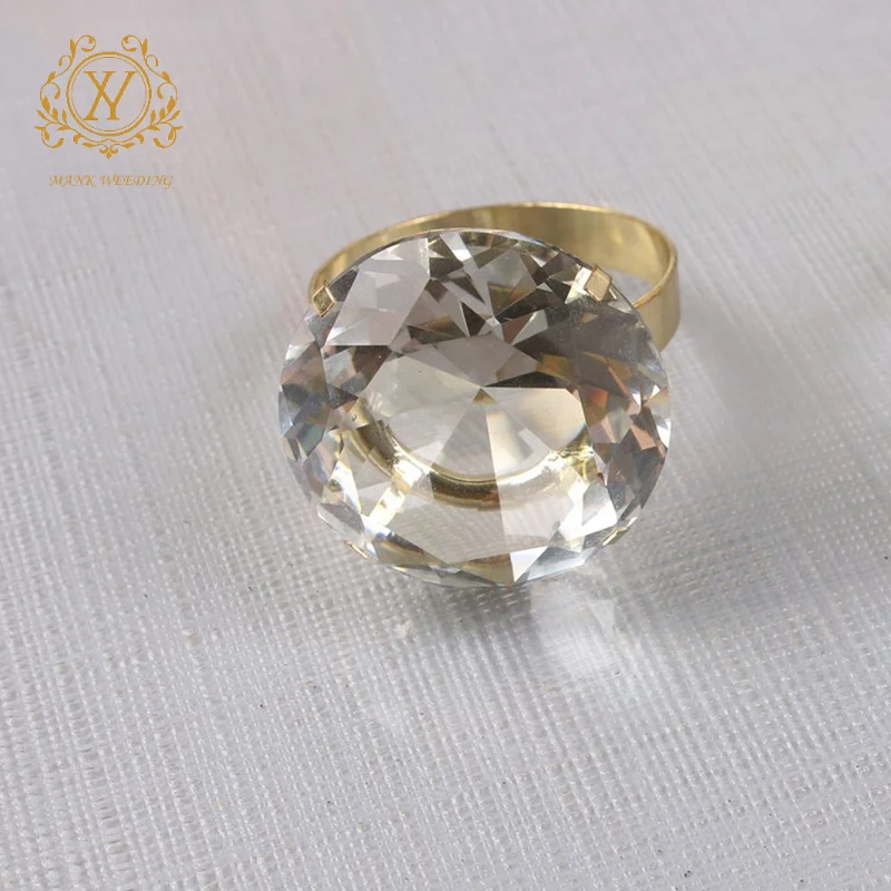 Classic Rhinestone Napkin Ring Wedding Props Large Diamond Ring Crystal Napkin Buckle