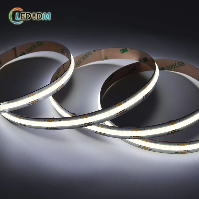 cob 12v 24v IP20 dot-less led light tape Ra90 CSP led strip 3000k