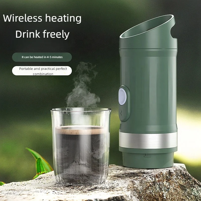 Portable Travel Electric Mini Espresso Coffee Maker Housing Heating Function for Household Car Outdoor Use
